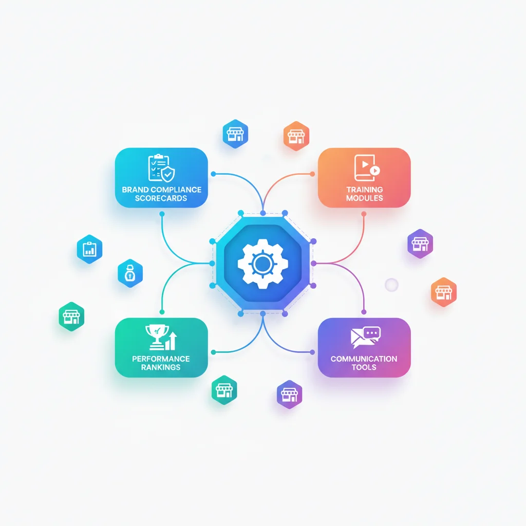 Franchise Portal Software: Tools for Franchisors and Franchisees — portal dashboard concept